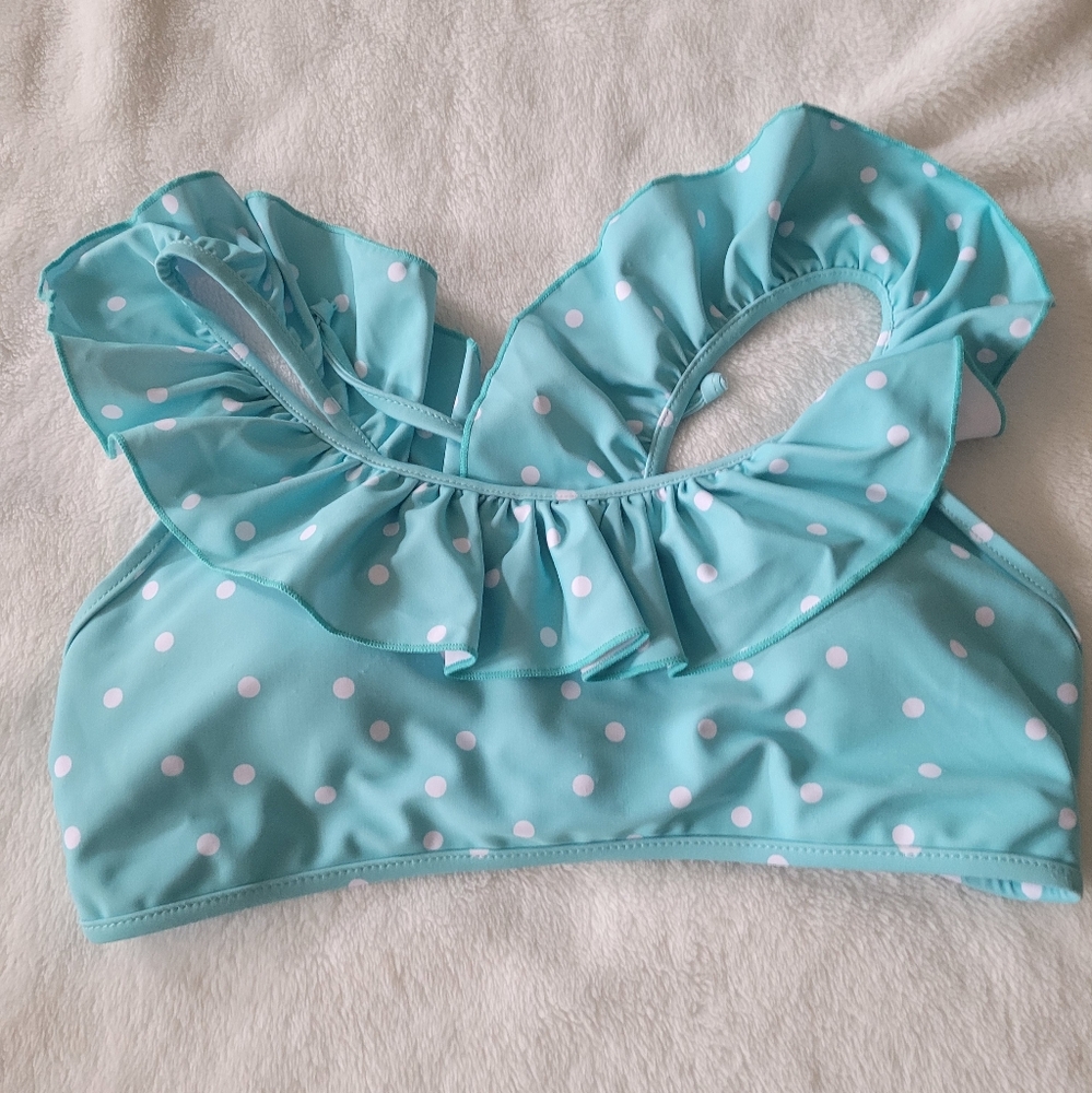 Blue Polka Dot Bikini Top - XS